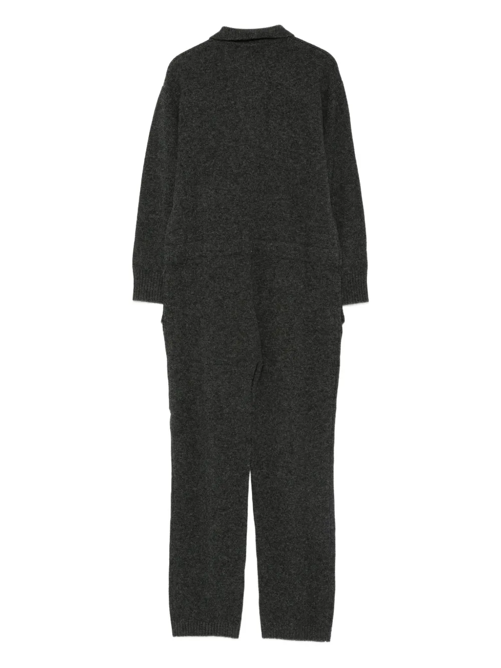 Laneus Wollen jumpsuit met kraag Grijs
