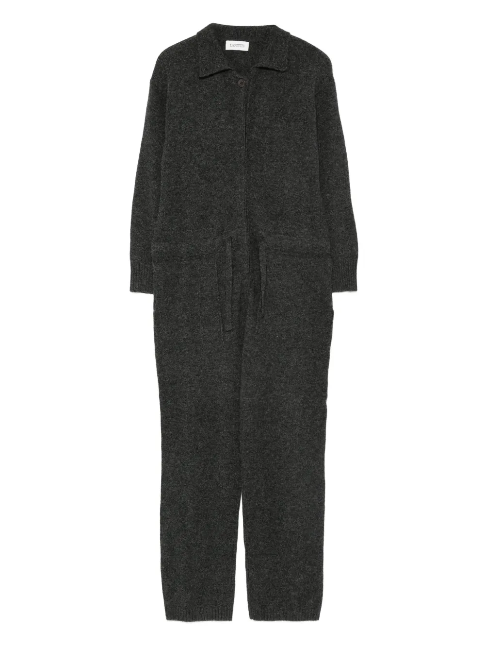 Laneus Wollen jumpsuit met kraag Grijs