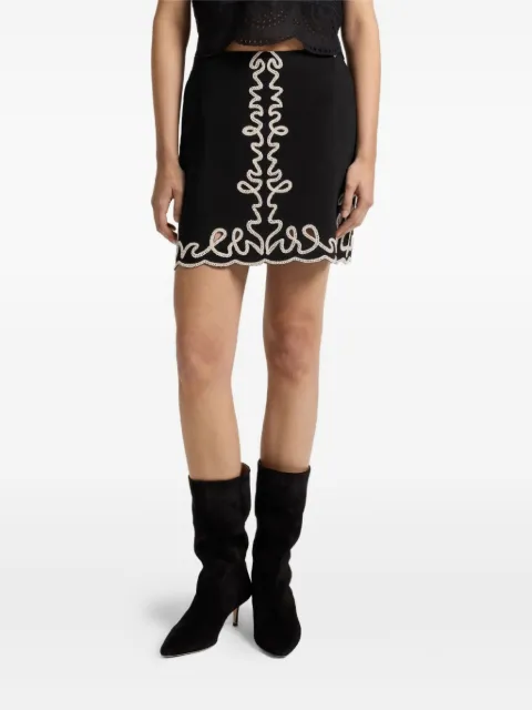 BOSS embroidered scalloped-hem mini skirt