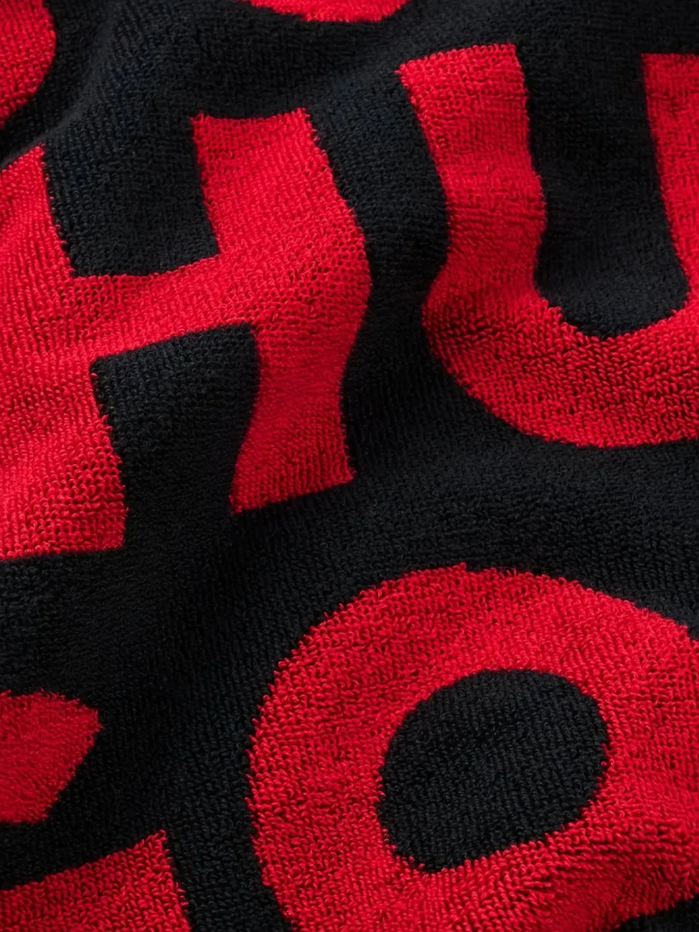 Hugo Boss Logo-pattern Beach Towel In Black