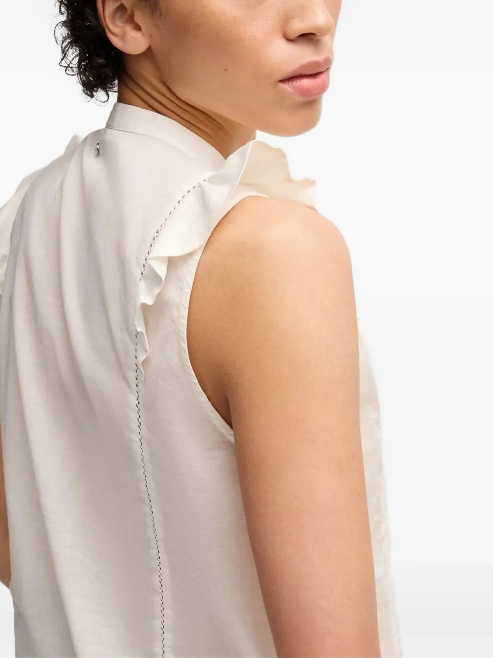 BOSS Top met ruches Beige