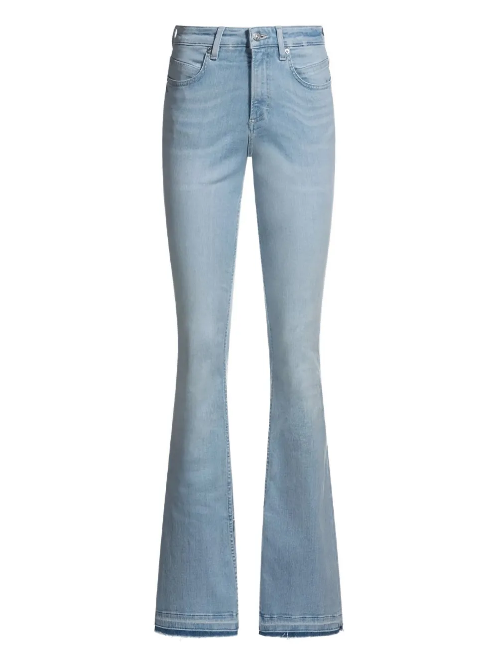 Hugo Boss Split-hem Flared Trousers In Blue