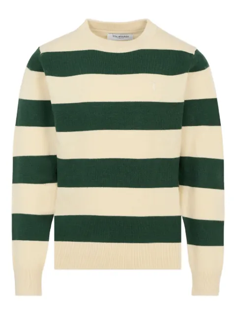 TRUSSARDI JUNIOR striped crew-neck sweater