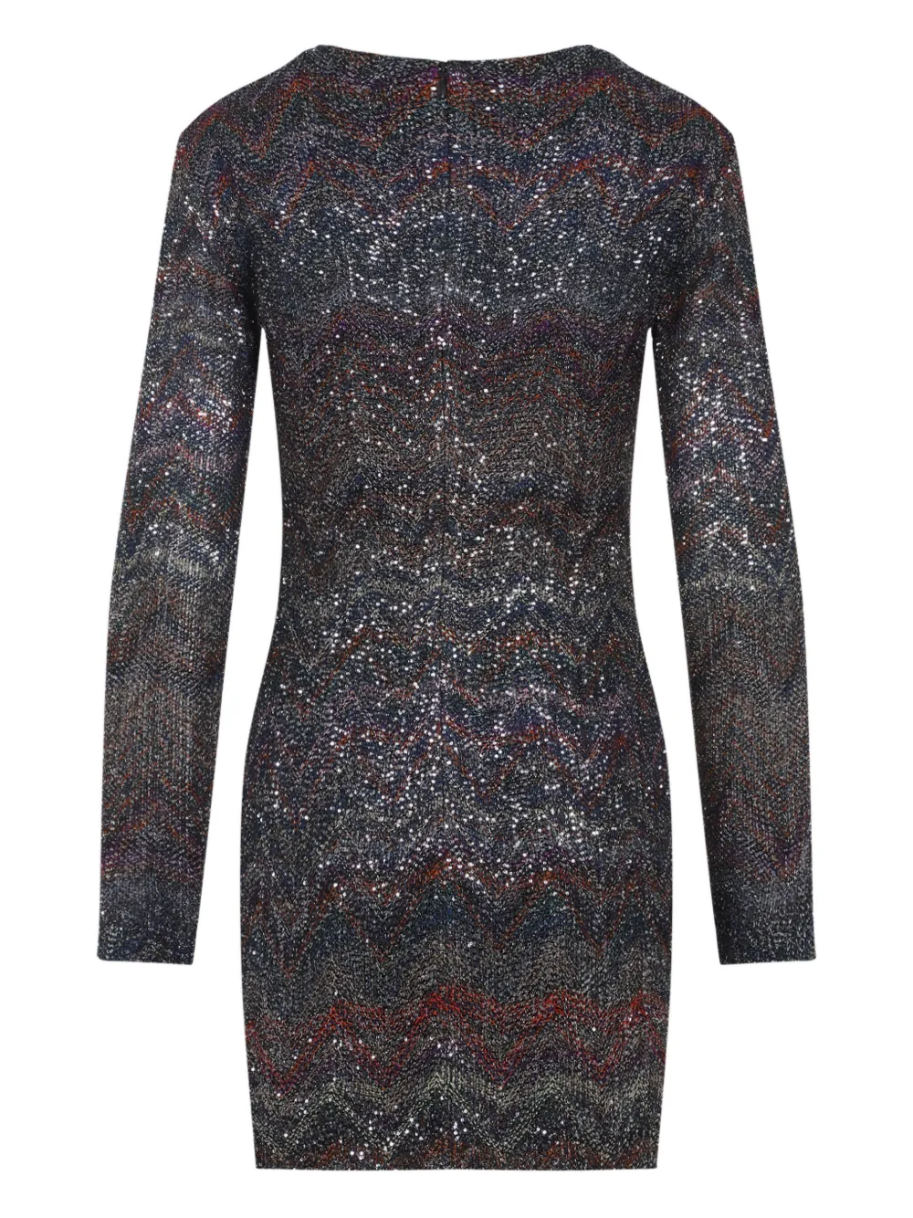 Missoni zigzag-knit sequinned mini dress - Zwart