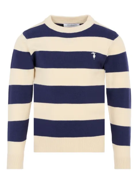 TRUSSARDI JUNIOR striped crew-neck knit