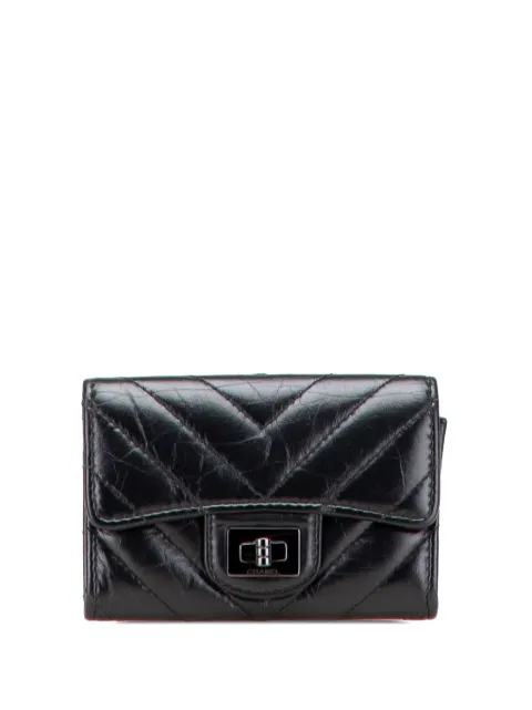 CHANEL Pre-Owned 2017-2018 Reissue Chevron Quilted Aged Calfskin Card Holder Wallet small wallets