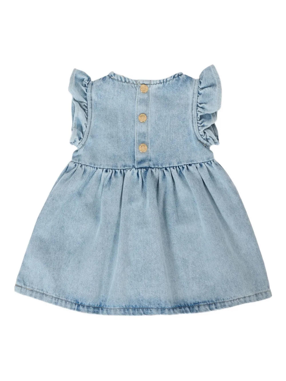 Moschino Kids Spijkerjurk met ruches Blauw