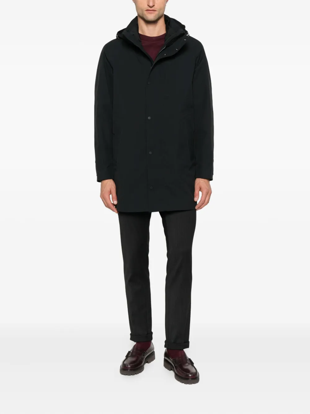 Paul & Shark Hooded Snap-fastening Jacket In Black