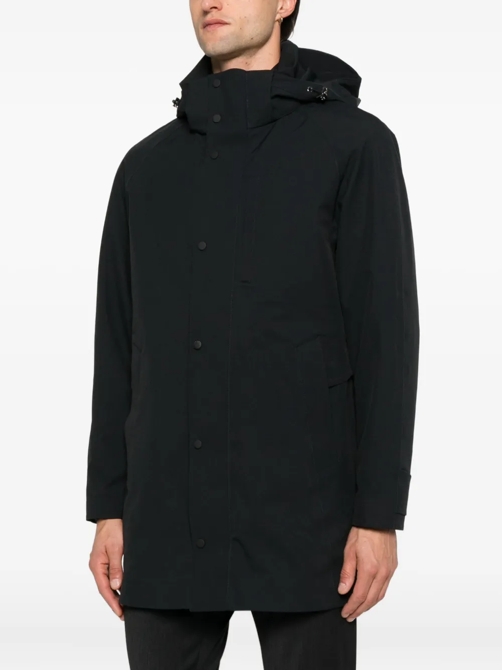 Paul & Shark Hooded Snap-fastening Jacket In Black