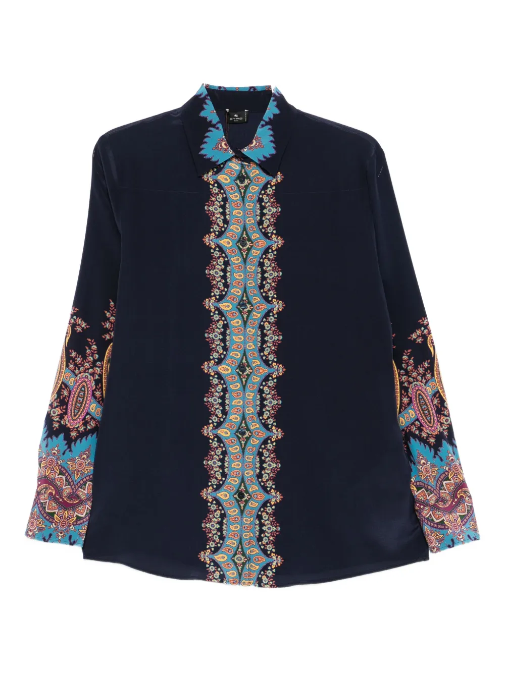 paisley-print silk shirt