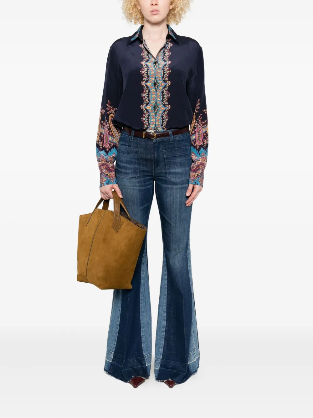 ETRO paisley-print silk shirt - Zwart