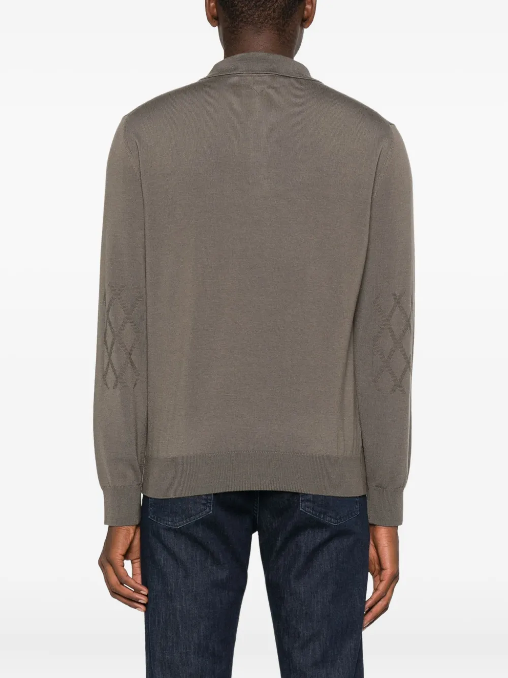 Canali Linnen poloshirt Bruin