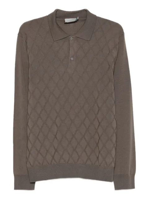 Canali diamond-pattern polo shirt