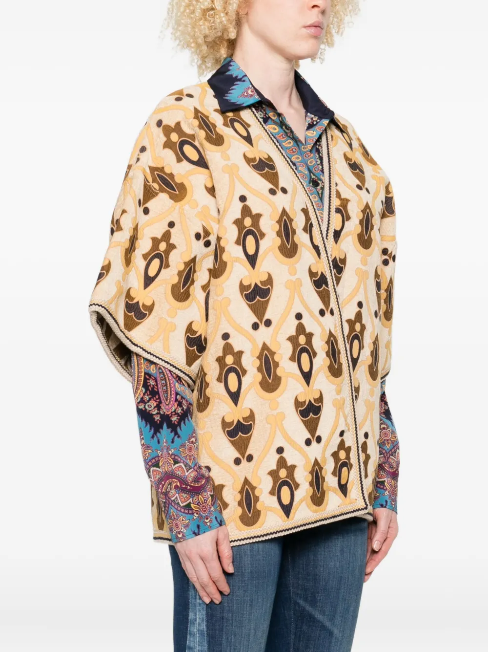 ETRO Jack met patroon en korte mouwen Beige