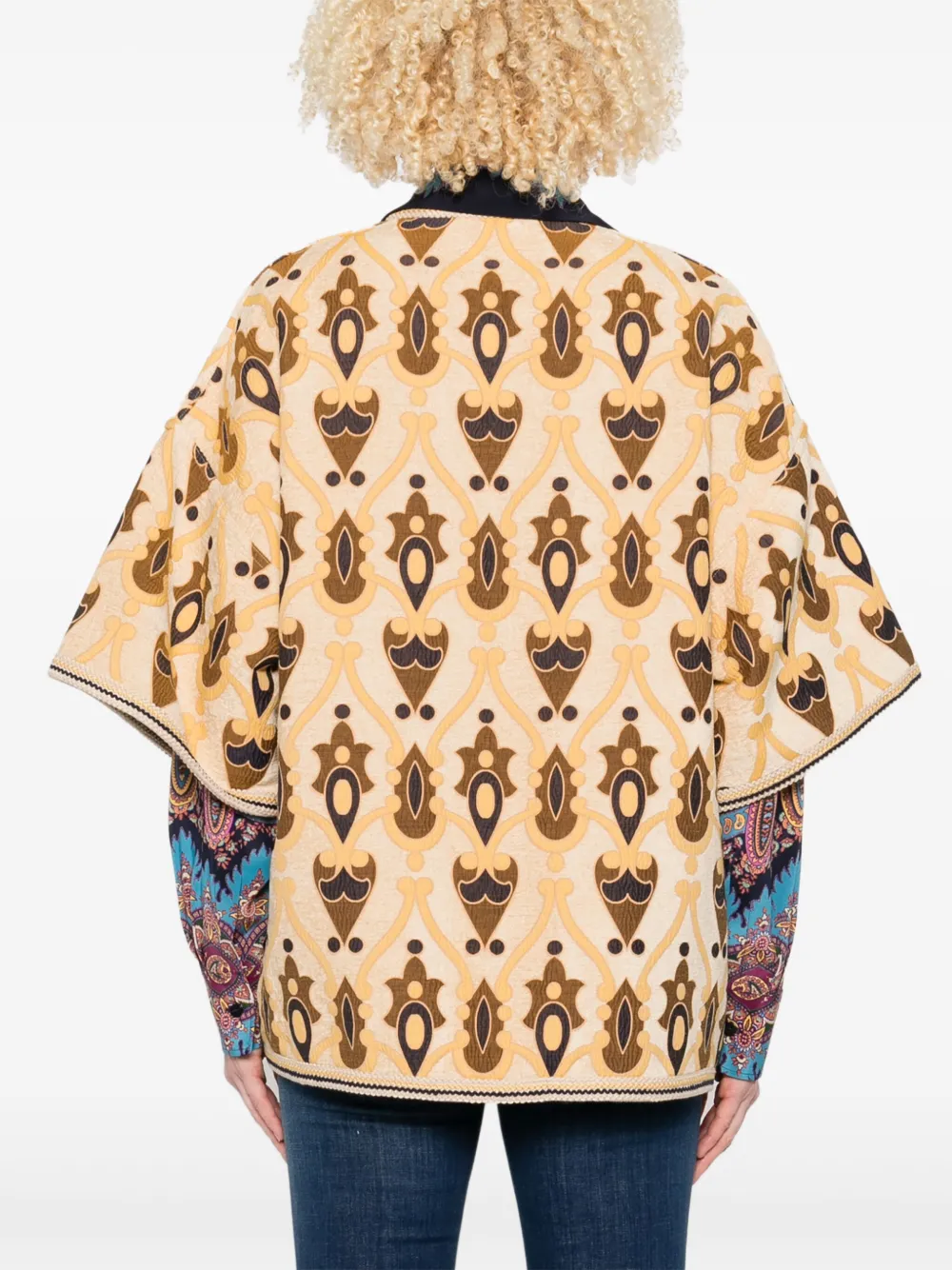 ETRO Jack met patroon en korte mouwen Beige