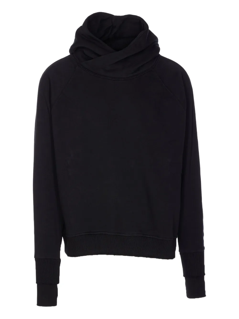 draped hooded sweater
