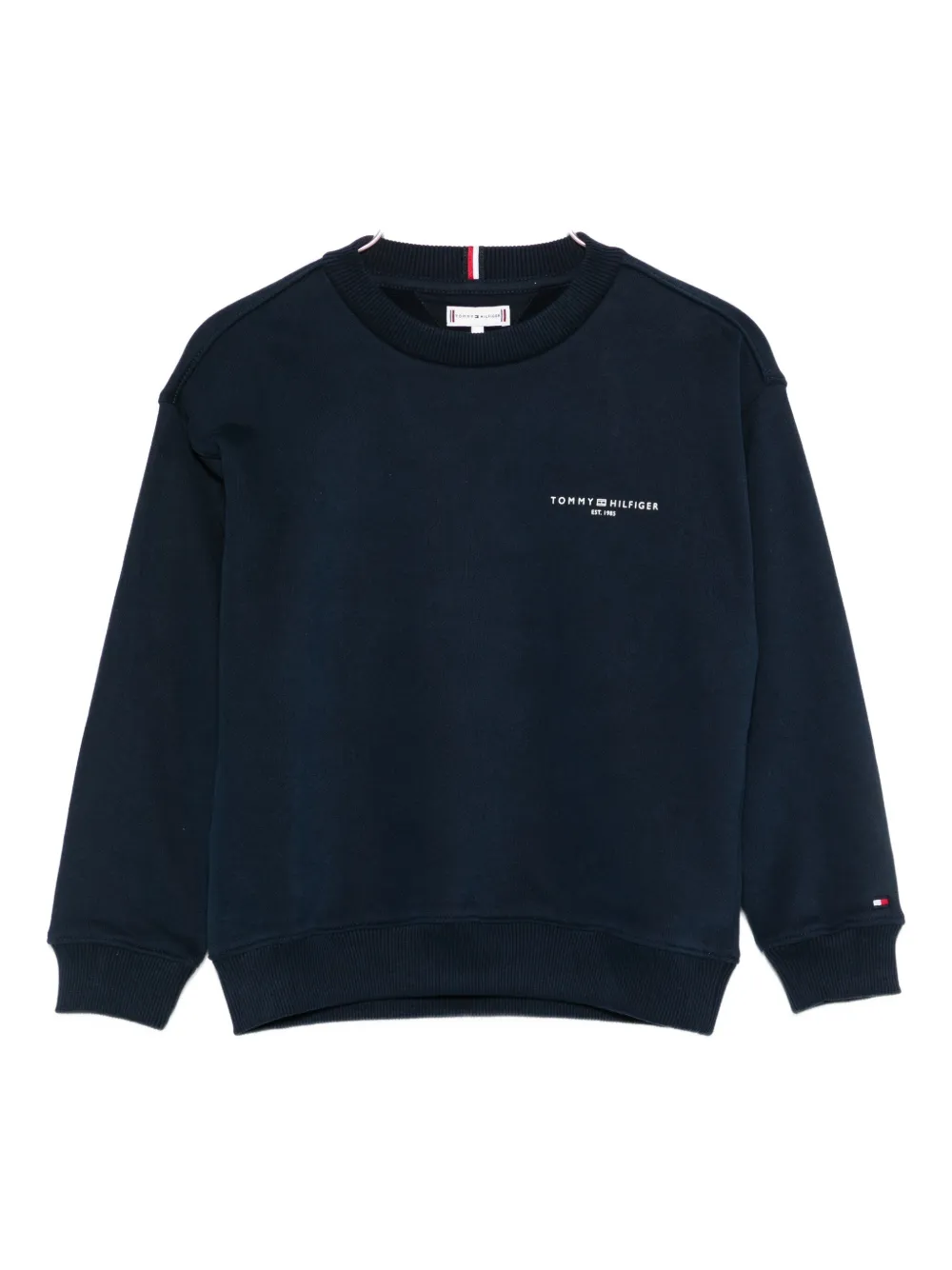 Tommy Hilfiger Junior Logo-embroidered Long-sleeves Sweatshirt In Black