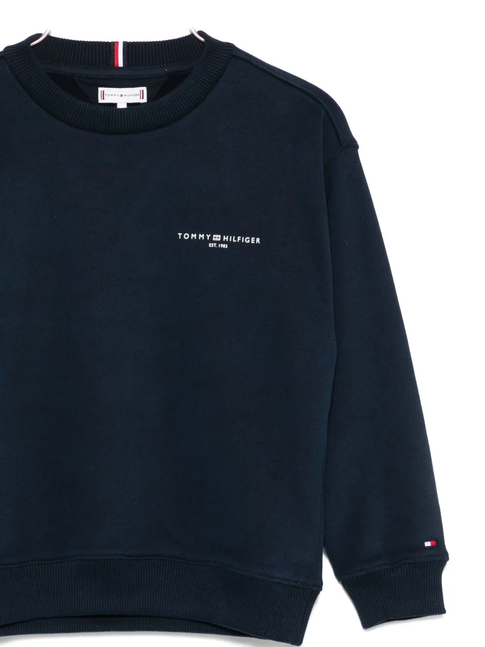 Tommy Hilfiger Junior Logo-embroidered Long-sleeves Sweatshirt In Black