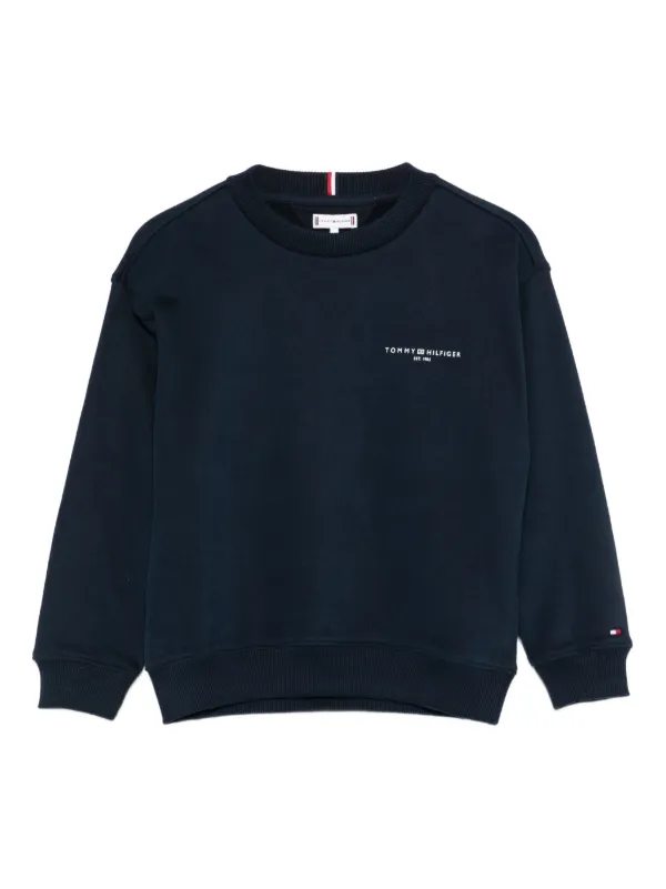 Tommy Hilfiger Junior logo-embroidered long-sleeves Sweatshirt Blue  FARFETCH IN