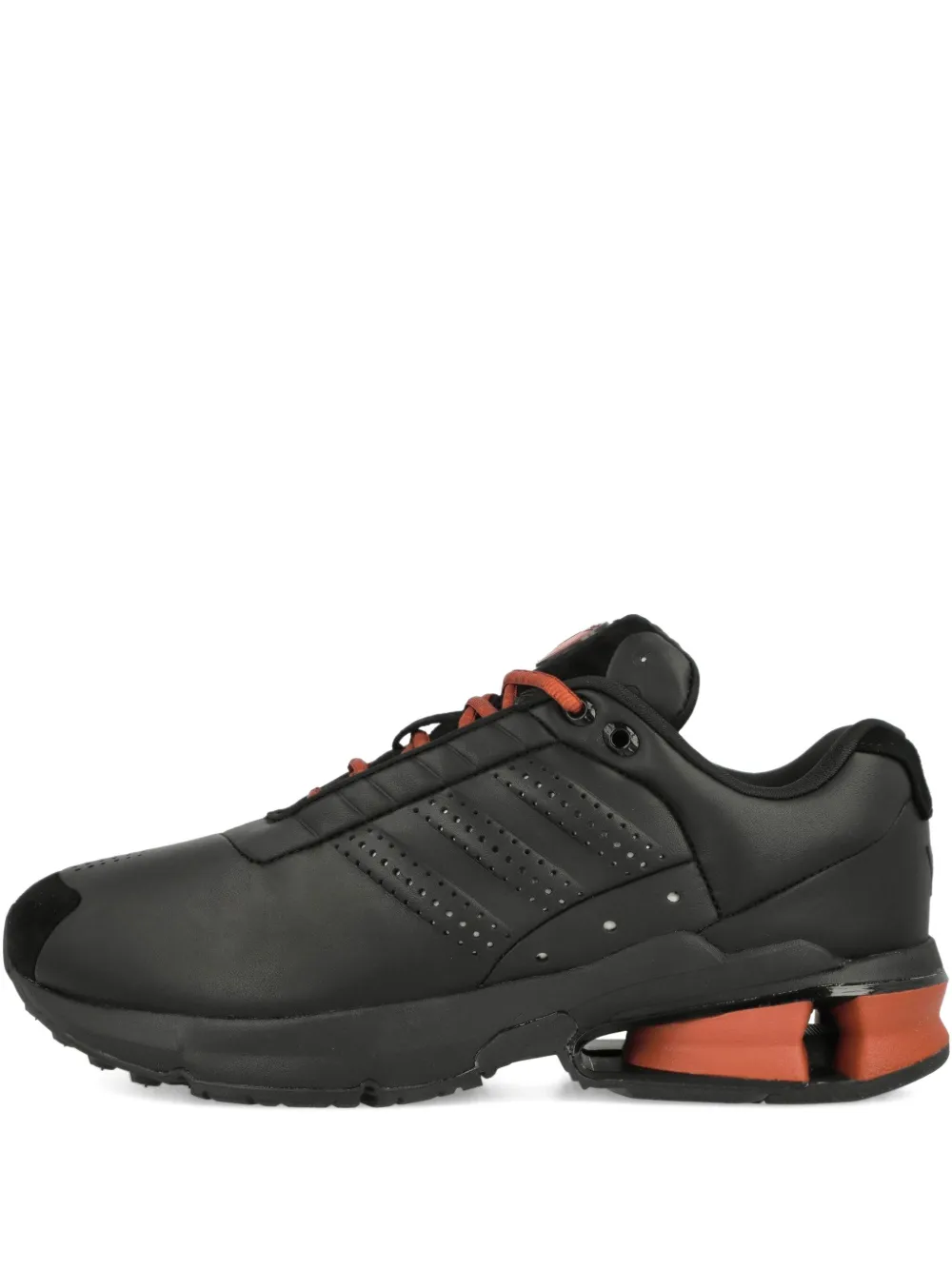 Y-3 ADIDAS Control leather perforated sneakers Black