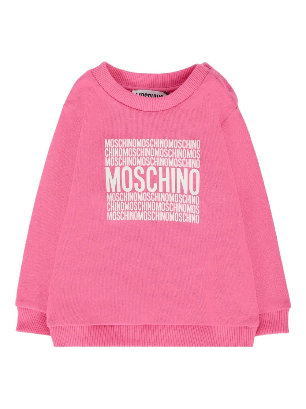 Moschino Kids logo-print cotton sweatshirt Roze