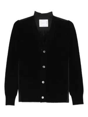 MM6 Maison Margiela cut-out Detailed Cardigan | Black | FARFETCH