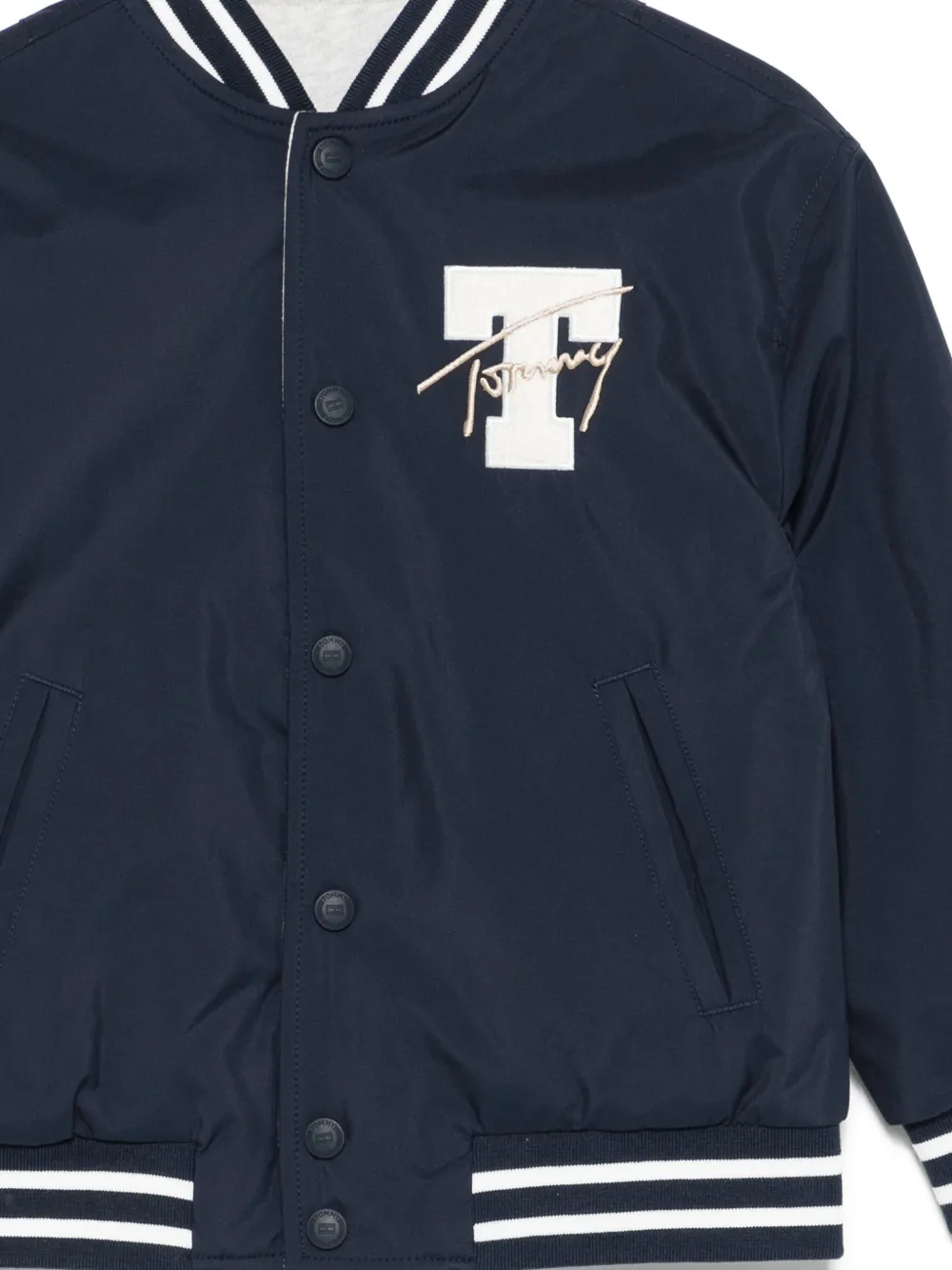 Tommy Hilfiger Junior Honkbaljack met geborduurd logo Blauw