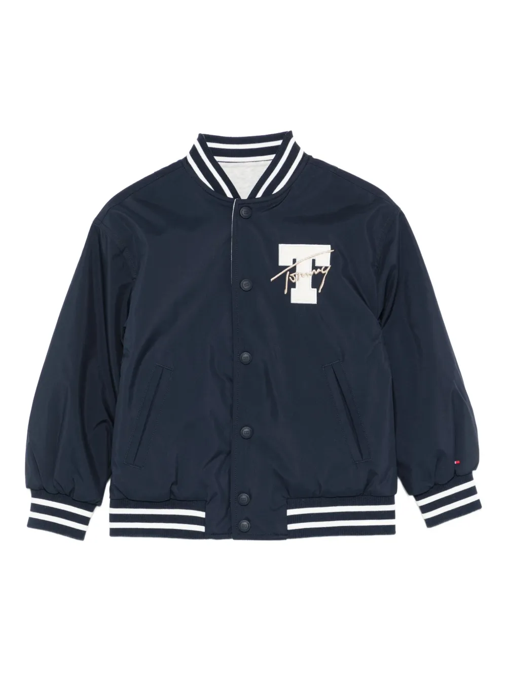 Tommy Hilfiger Junior Honkbaljack met geborduurd logo Blauw