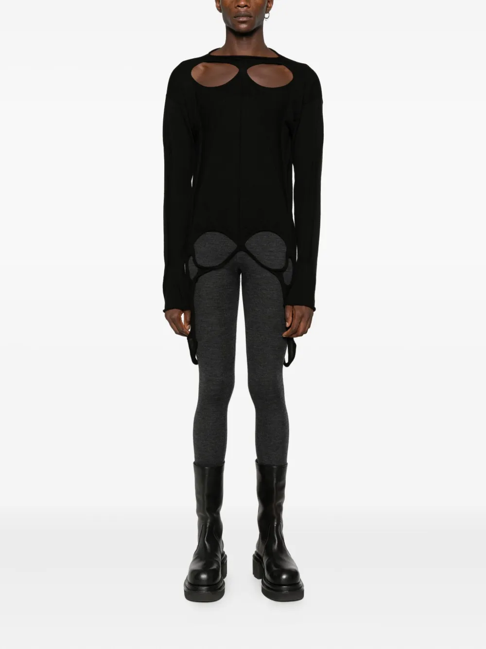 Rick Owens Gerafelde trui - Zwart