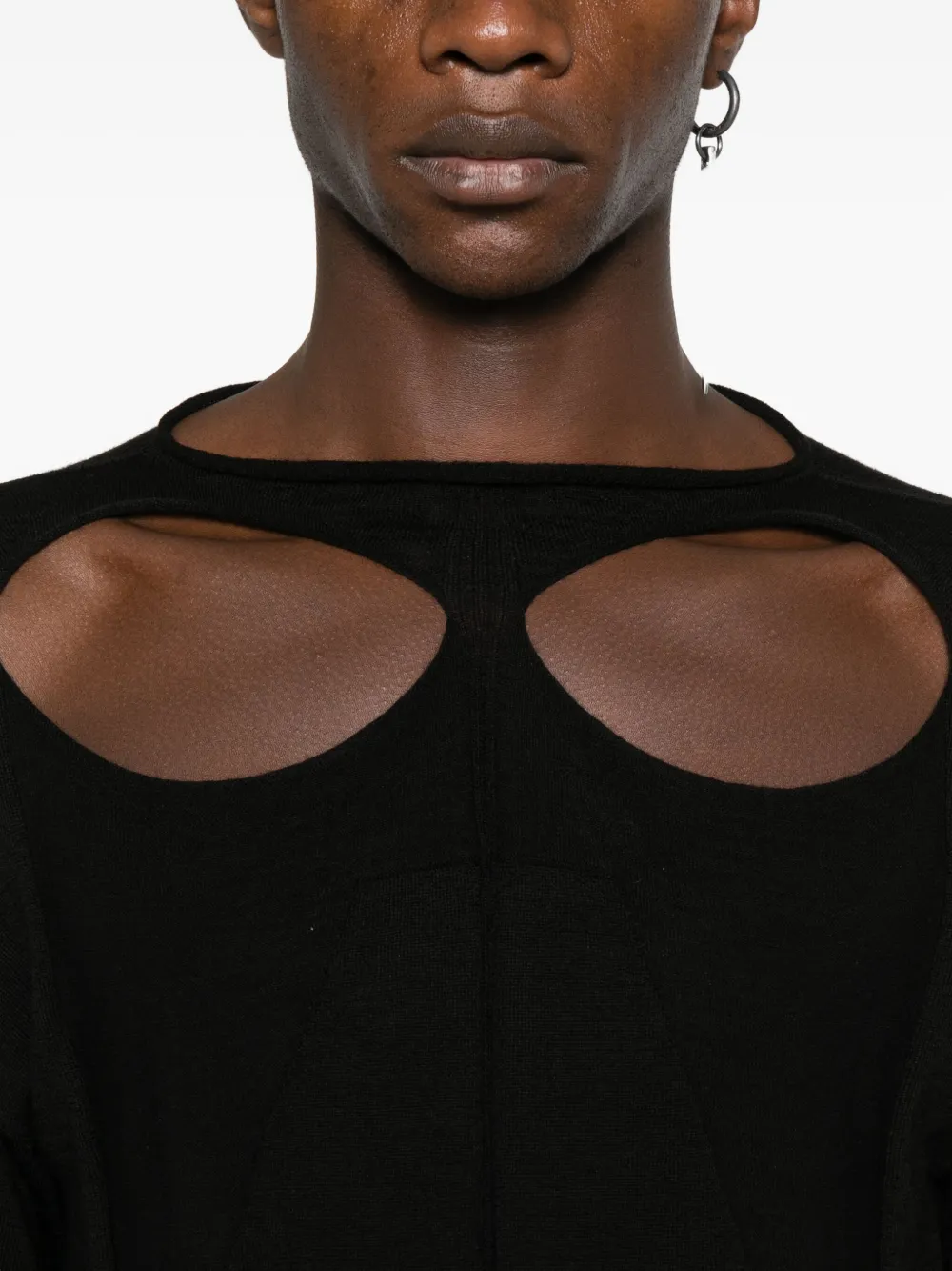 Rick Owens Slashed Sweater In Black