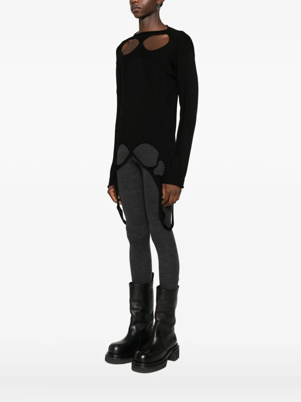 Rick Owens Slashed Sweater In Black