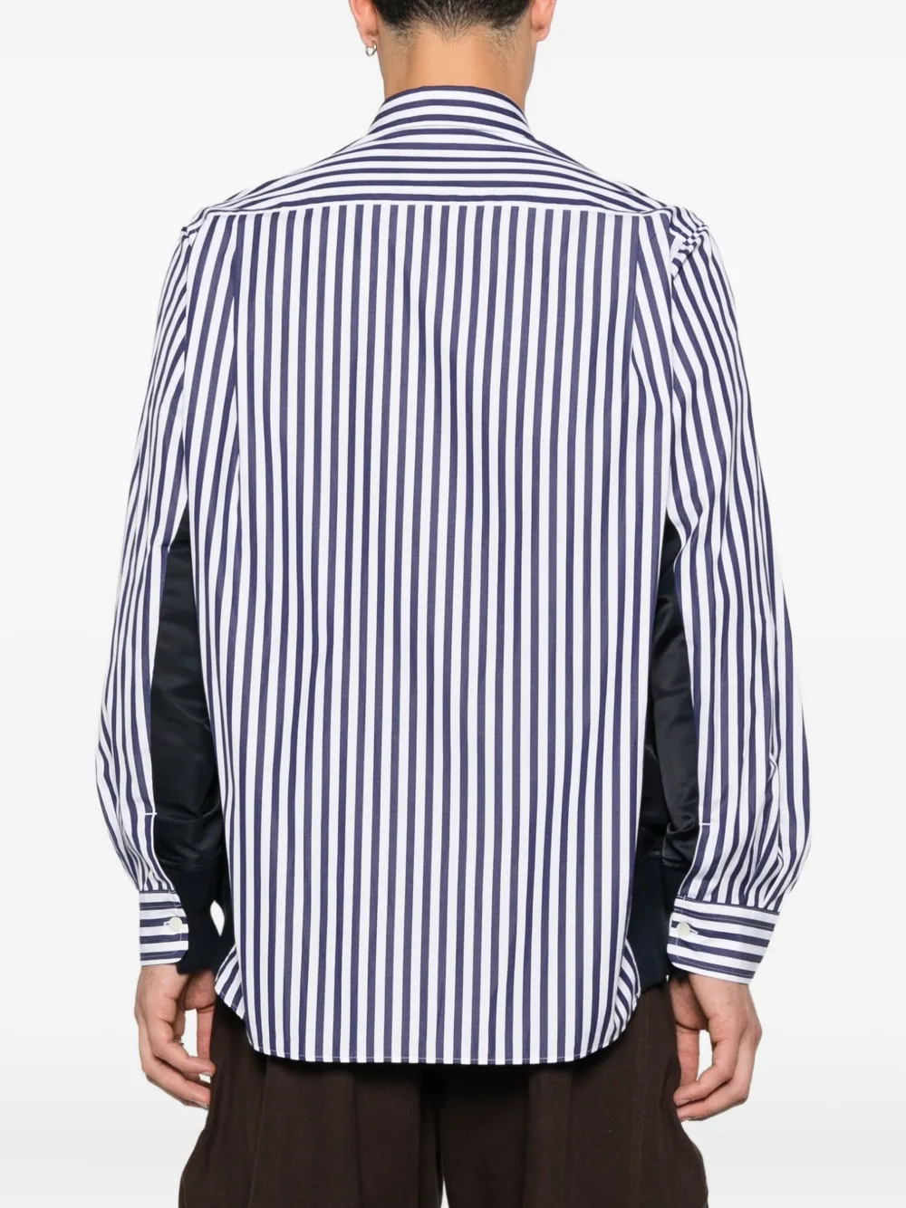 sacai Gestreept overhemd met vlakken Blauw