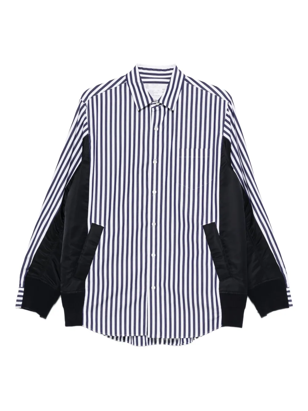 Sacai Gestreept overhemd met vlakken Blauw
