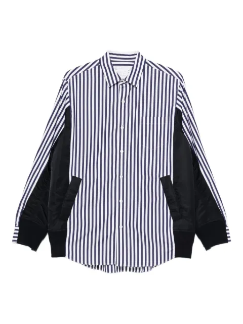 sacai camisa con paneles a rayas