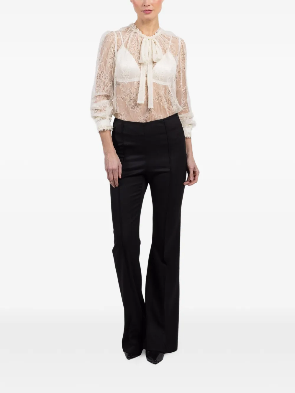 Ulla Johnson Iliana lace tie-detail blouse - Beige