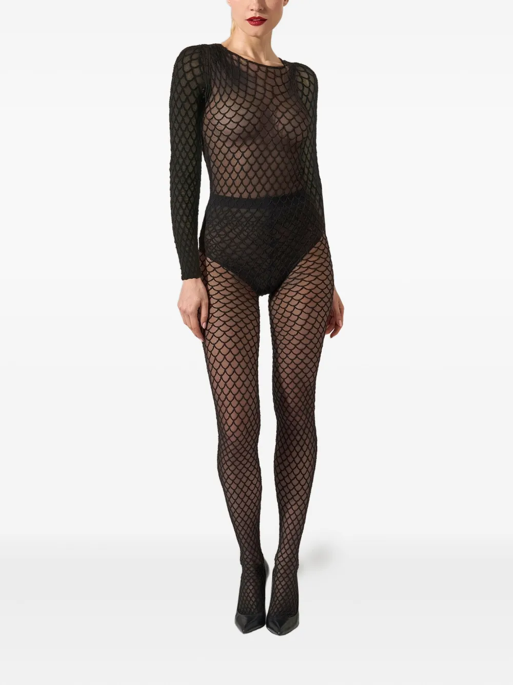 Wolford Net-Illusion body - Zwart