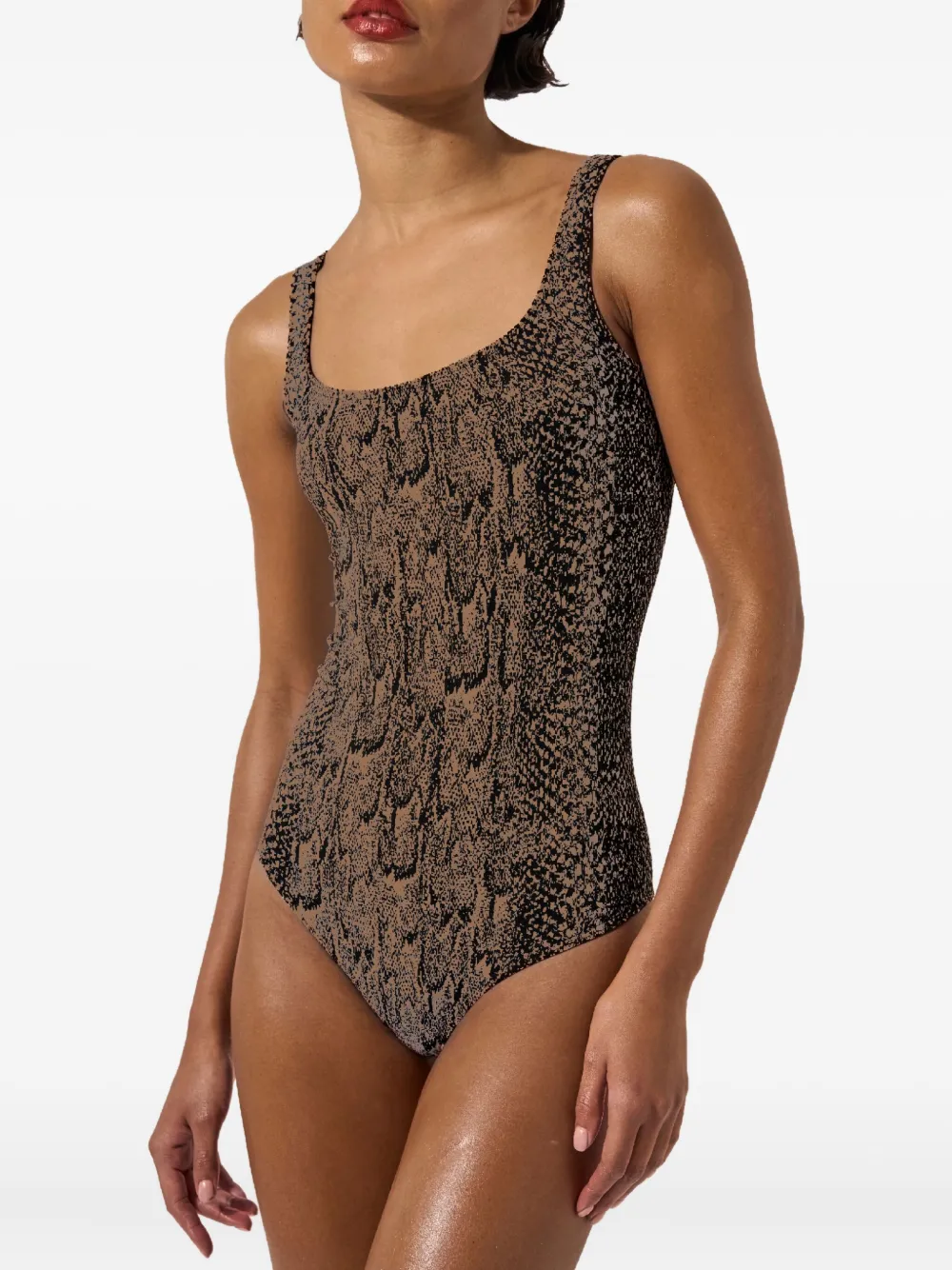 Wolford Python-print Bodysuit In Animal Print