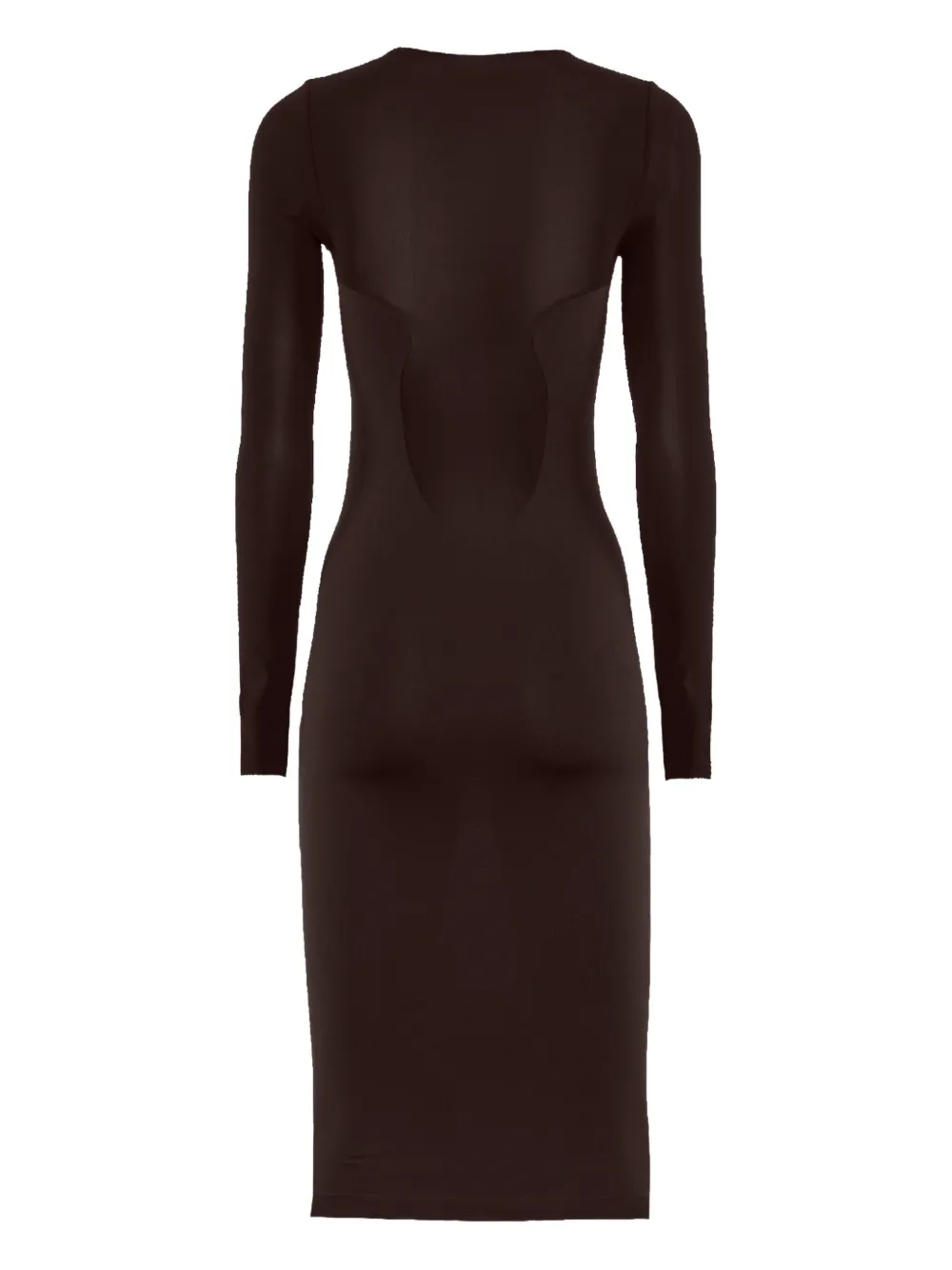 Wolford Semi-sheer Long-sleeve Midi Dress In Black