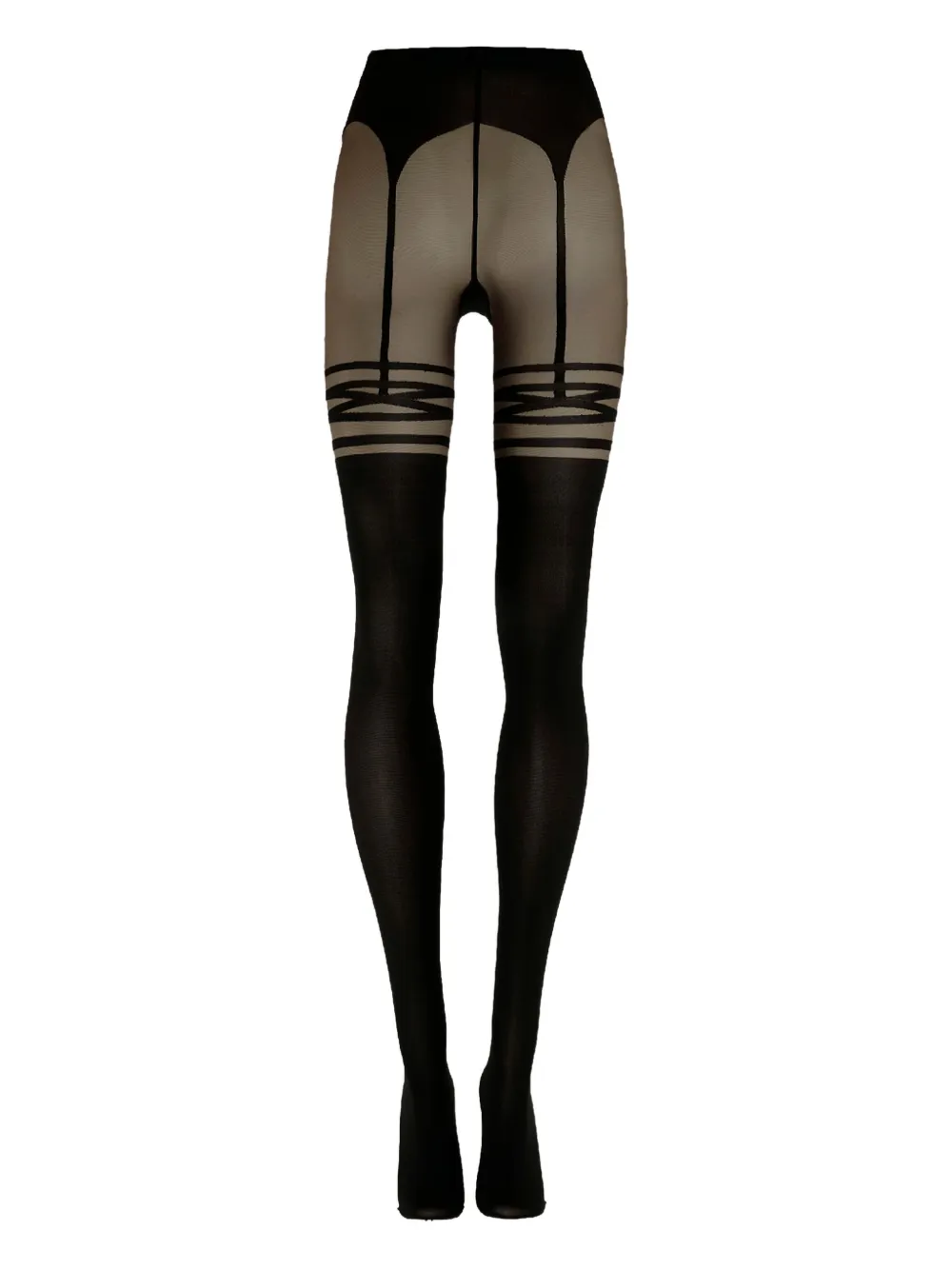 Wolford Suspender-patterned Tights In Black