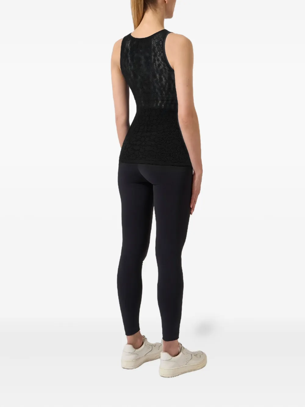 Wolford Net-pattern Sleeveless Top In Black