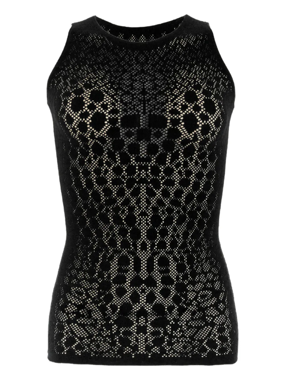 Wolford Net-pattern Sleeveless Top In Black