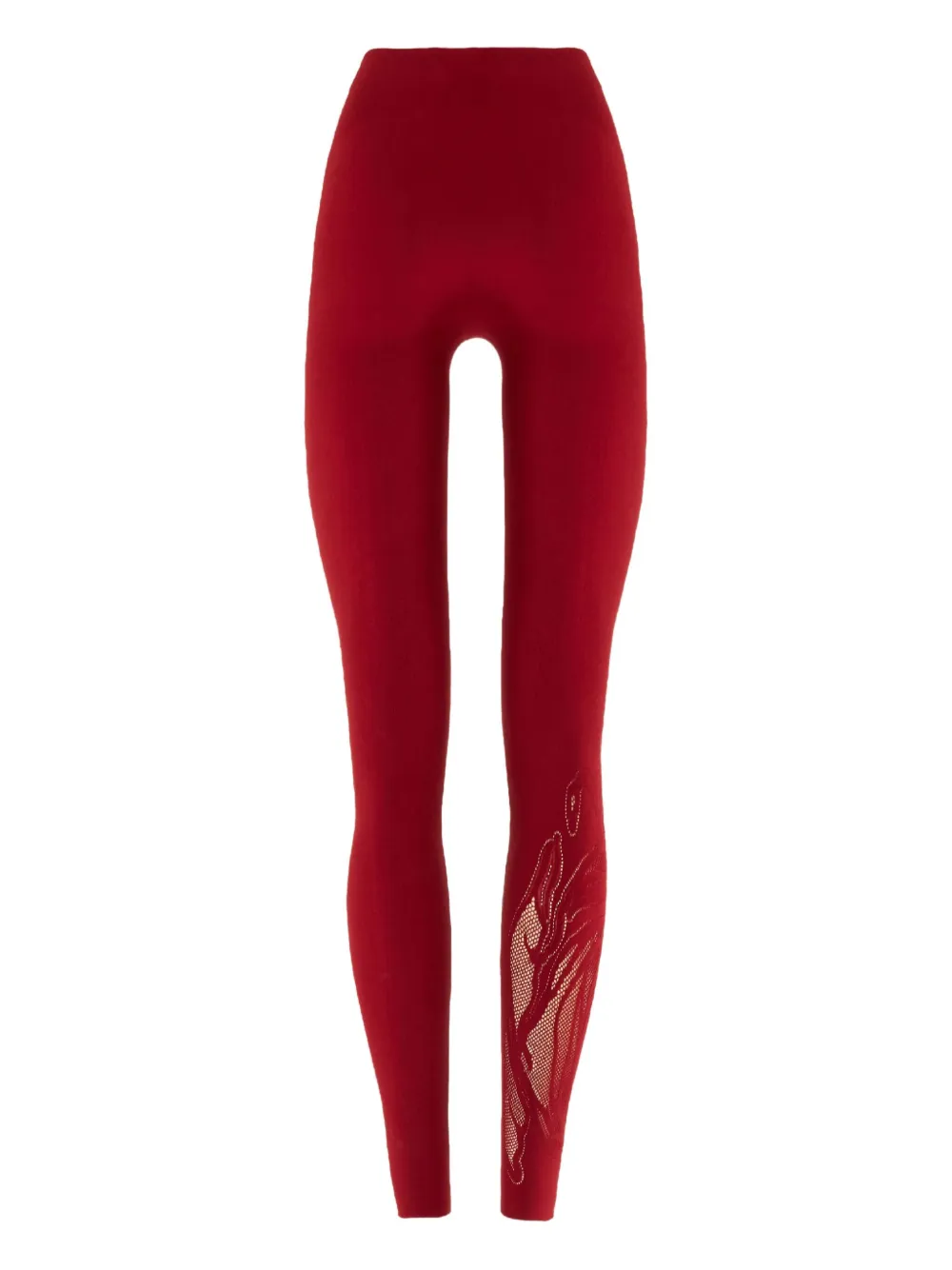 Wolford Rose-net Leggings In Red