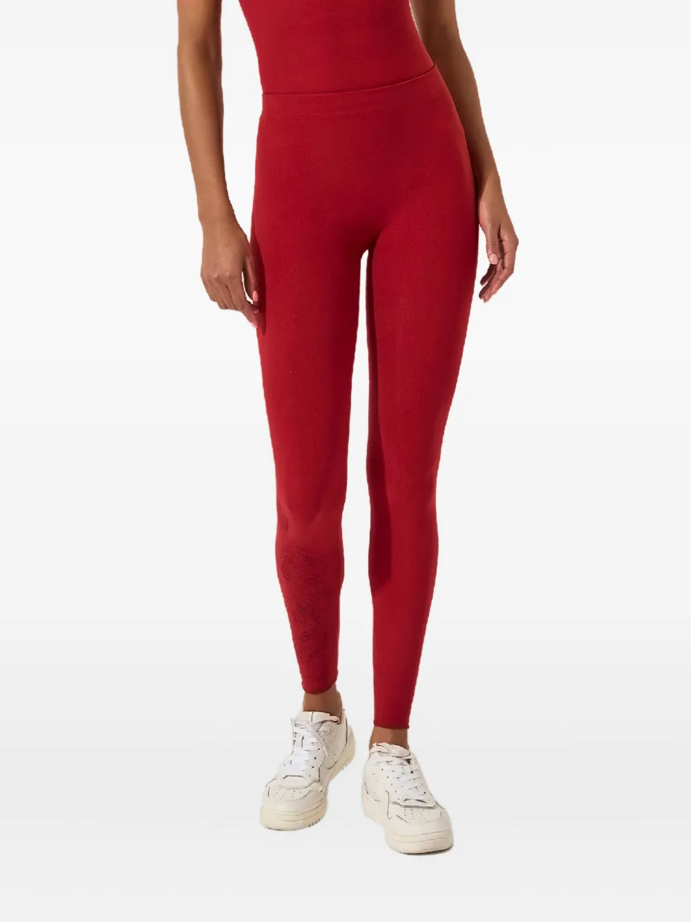 Wolford Rose-net Leggings In Red