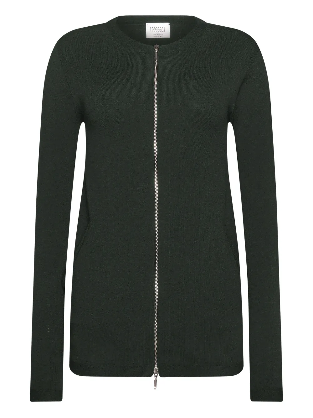Wolford Zip-front Merino Cardigan In Green