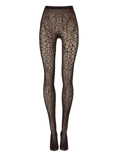 Wolford reptile-pattern net tights