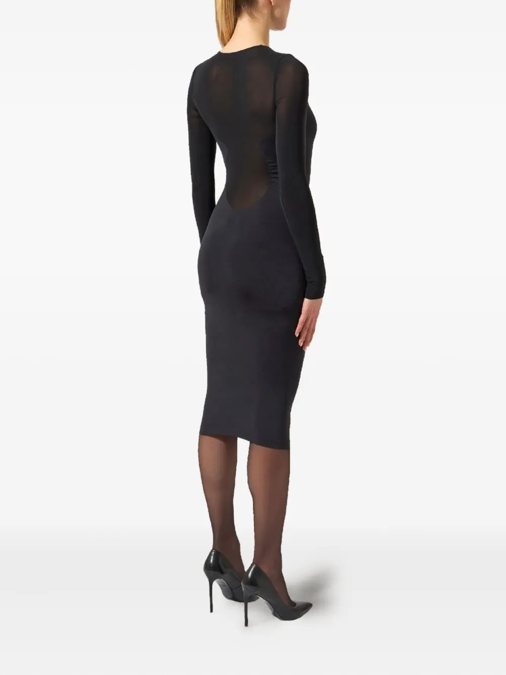Wolford Blouse met doorzichtig vlak en lange mouwen Zwart
