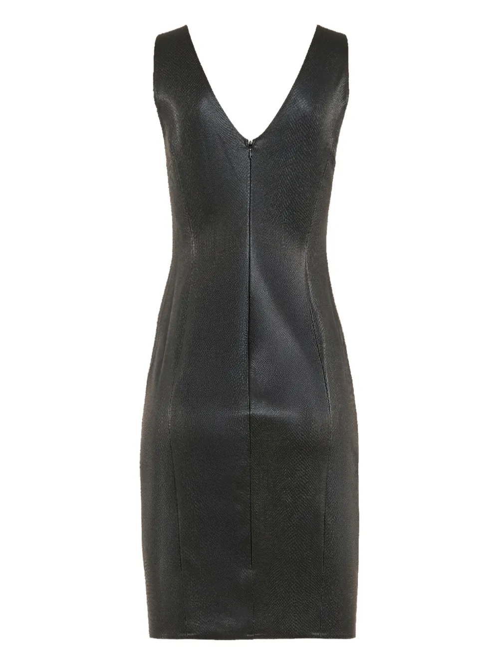 Wolford V-neck Leather Mini Dress In Black