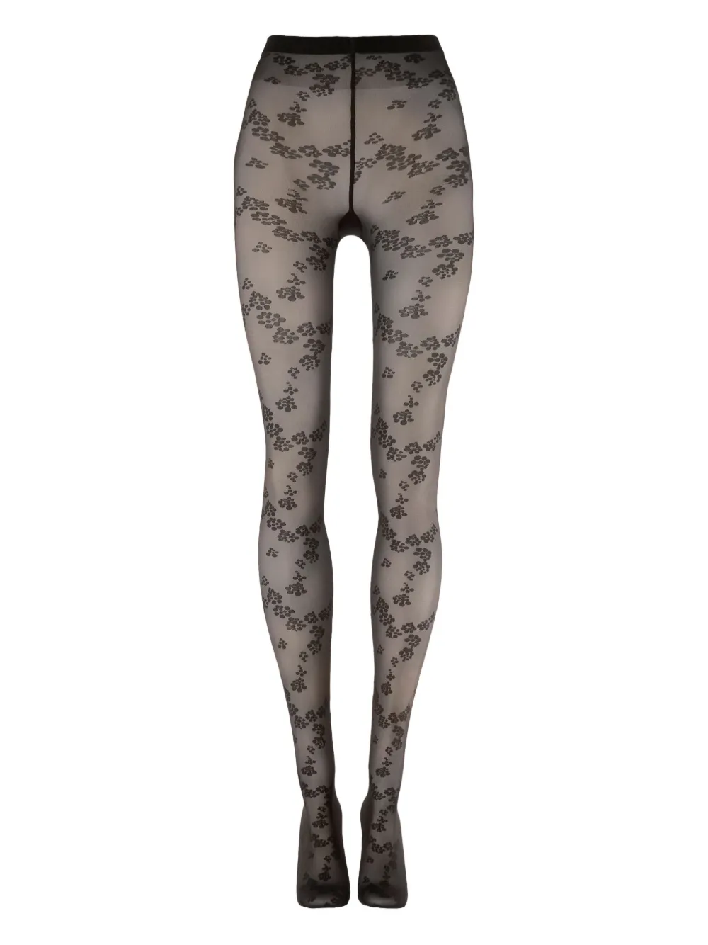 Wolford Floret Patterned Tights In Black