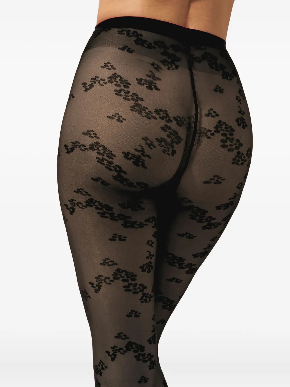 Wolford Floret Patterned Tights In Black