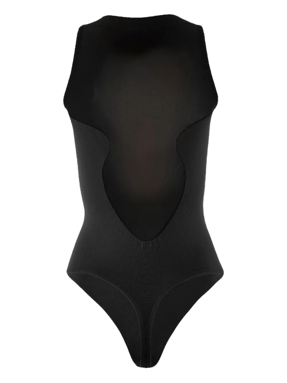 Wolford Mesh-insert Bodysuit In Black